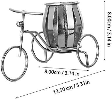 מארגן שולחן Besportble אופניים אופניים צלמית מתכת תלת אופן תלת אופן מחזיק עט מיניאטורה דגם דגם