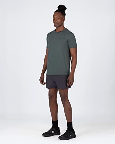 שכבה 8 2 מארז חולצות אימון לגברים - כושר יבש מנדף לחות טק ביצועים אתלטיים ריצת חדר כושר חולצות צוואר צוות