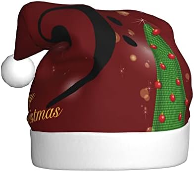 בס מפתח מוסיקה מצחיק מבוגרים קטיפה סנטה כובע חג המולד כובע לנשים & מגבר; גברים חג המולד חג כובע
