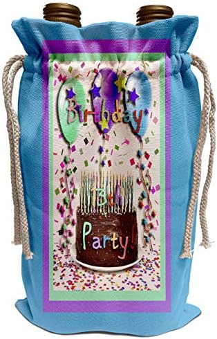 עיצוב הזמנה ליום הולדת של 3Drose בוורלי טרנר - עוגת שוקולד של מסיבת יום הולדת 13 - שקית יין