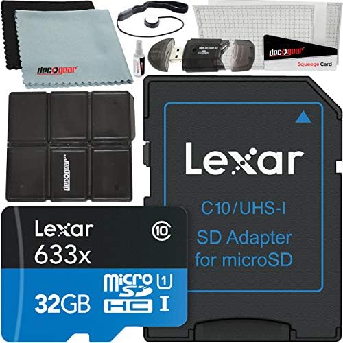 Lexar בעל ביצועים גבוהים 633x 32GB MicroSDHC UHS-I כרטיס זיכרון עם מתאם SD LSDMI32GBBNL633A BUNDL