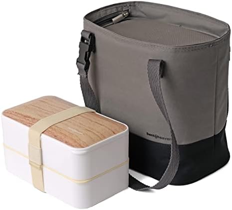 קופסת ארוחת צהריים בנטו פרימיום עם תיק ארוחת צהריים מבודד - קופסה כוללת מחיצה, סכום ומקלות אכילה - תיק עשוי