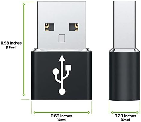 USB-C נקבה ל- USB מתאם מהיר זכר התואם ל- LG LM-K500UM שלך למטען, סנכרון, מכשירי OTG כמו מקלדת, עכבר, מיקוד,