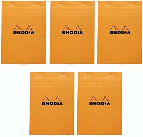 גרף פנקס פנקס כתום של Rhodia העליון-8-1/4 אינץ '. X 12-1/2 אינץ', חבילה של 5