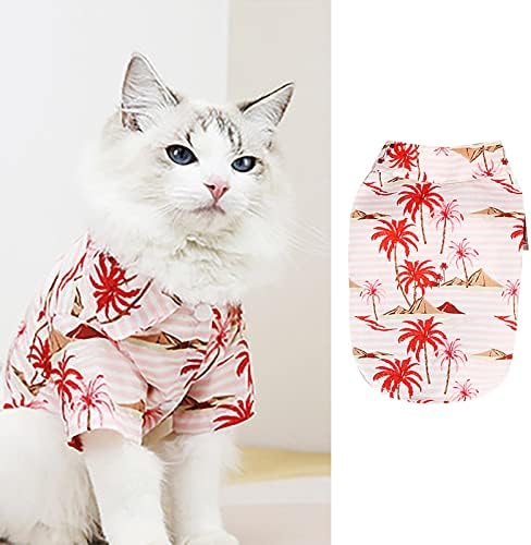 בגדי חיות מחמד לכלבים קטנים חולצות טיול חולצות סגנון פרחוני חולצת חתול הוואי מודפסות חולצות טירטין נושמות