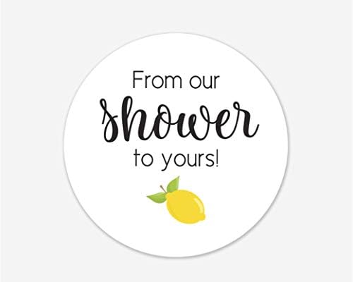 24-2 מקלחת לתינוק לימון מדבקות לטובת מדבקות, תוויות מקלחת כלה