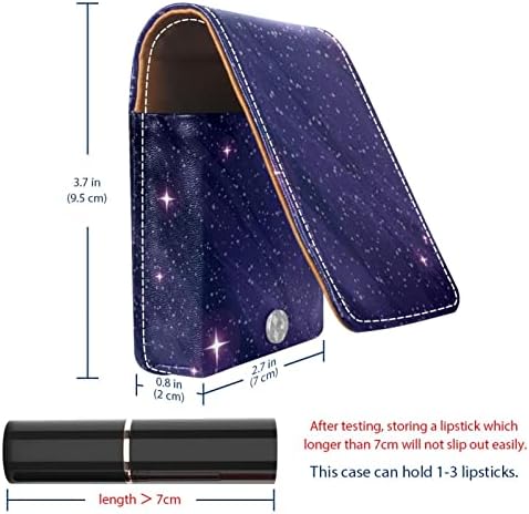 גלקסי חלל אולטרה סגול גלקטי קטן שפתון מקרה עם מראה עבור ארנק, עמיד עור קוסמטי איפור מחזיק, נייד