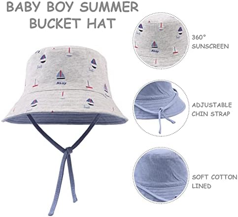 קיץ כובע שמש כובע תינוקות פעוטות כובעי דלי לבנים עד 50+ ילדים כובע חוף ילד 0-4 שנים