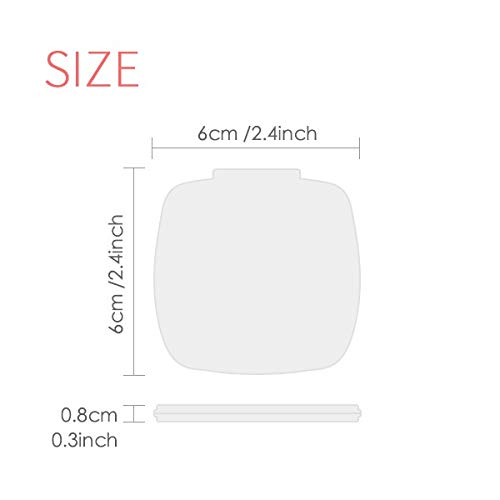 מקלדת סמל 4 אמנות דקו מתנת אופנה מראה נייד קומפקטי כיס איפור כפול צדדי זכוכית