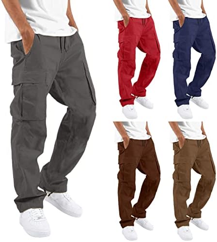 מכנסי זיעה לגברים משקל כבד פליס פליס מותניים אלסטיים ג'וג'ר מכנסי ספורט משוררים מכנסי ספורט