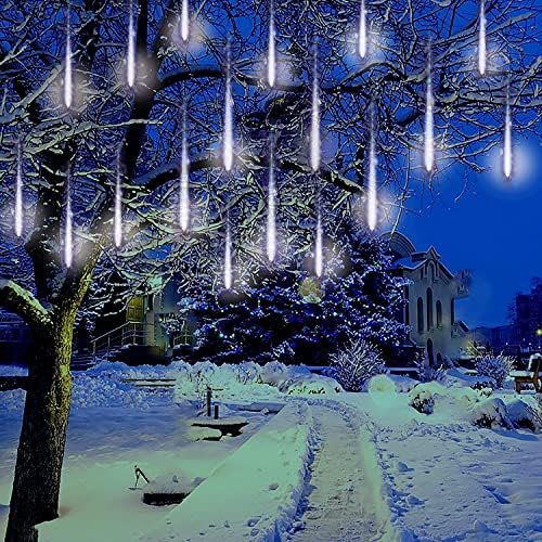 אורות חג המולד של Kordain חיצוניים, אורות מקלחת מטאורים נופלים אורות כוכב 12 אינץ '8 צינורות 144 אורות