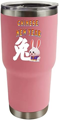 נירוסטה שנה טובה שנה טובה ספל קפה סינית שנה חדשה בקבוקי מים נירוסטה עם מכסה וקש קפה תרמו קפה ספל