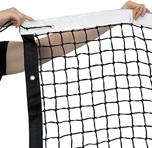 רשת טניס סטנדרטית עם כבל כננת-42 מצופה פלסטיק ורשת ויניל - ציוד ספורט חלופי בגודל מלא למגרשי טניס פנימיים