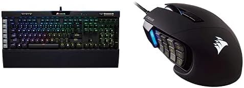 Corsair K95 RGB פלטינה מקלדת משחקי מכניים - גימור שחור וסקיטאר פרו RGB - MMO משחק עכבר - 16,000 חיישן