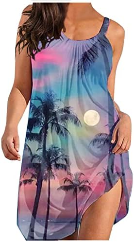 שמלות קיץ לנשים 2023 חוף פרחוני רצועת ספגטי שמלת טנק בוהו מזדמן חופשה שמלה קיצית קצרה