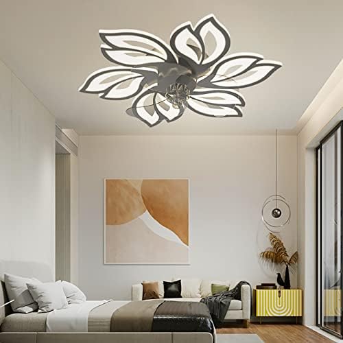 מאווררי Fehun עם אורות תקרה פרחים שקט אילמים הפיכים עם שלט רחוק LED אורות תקרה לעומק עם טיימר