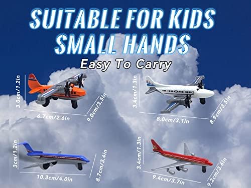 מטוס Crelloci Toy 6 Pack Mini Diecast מטוסי מטוסים, משחק מטוס מטוסים כולל מטוסי דאון, צעצועי מטוס של