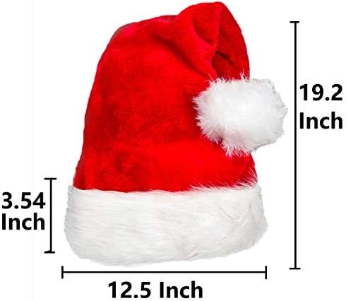 4 מארז קטיפה סנטה כובע נוח קטיפה אדום חג המולד כובע עבור מסיבת חג המולד טובות מתאים למבוגרים וילדים