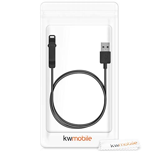 כבל מטען KWMobile תואם ל- UNITE קוטב - מטען עבור כבל USB שעון חכם - שחור