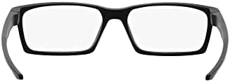 אוקלי גברים של שור8060 תקורה מלבני מרשם משקפי מסגרות, סאטן שחור / הדגמה עדשה, 57 ממ