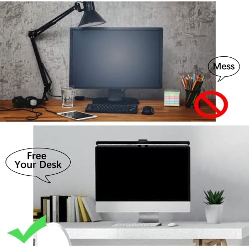 LEGUWU מנורת צג מחשב, סרגל תאורה USB למחשב שולחני - אין השתקפות בוהק או מסך להגנה על עיניים - מנורה