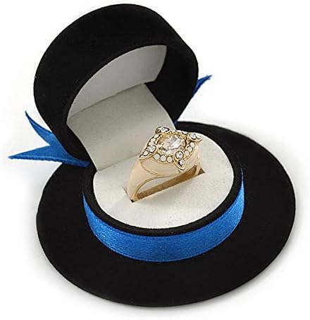 אבלאיה שחור קטיפה כובע תכשיטי תיבת עבור קטן טבעת / עגילים / תליון / קטן סיכת