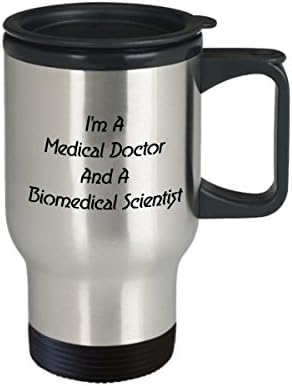 מהנדס ביו -רפואי ספל נסיעות קפה הכי טוב מצחיק רופא רפואי כוס תה כוס מושלם לגברים נשים רופא רפואי ומדען