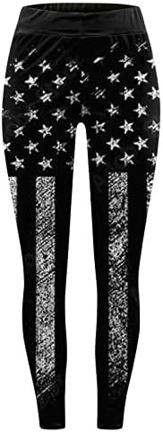 חותלות דגל אמריקאי בקרת בטן נשים פטריוטית דגל אמריקאי דגל עפרונות דקיקים תרגיל מכנסי ריצה באורך מלא