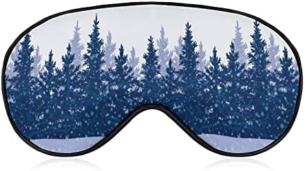 מסכת שינה של יער שלג לחג המולד מסיכת עיניים רכה ונוחה עם רצועת ראש מתכווננת אור חוסמת כיסוי עין