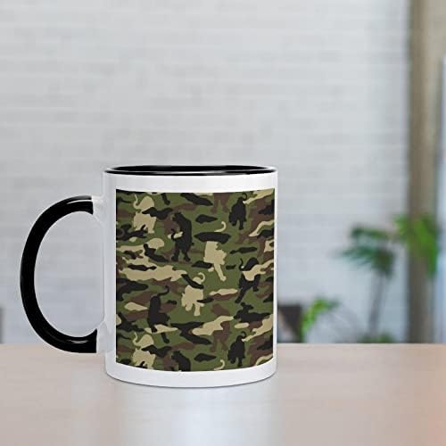 דפוס הסוואה נמר ספל קרמיקה יצירתי שחור בתוך כוס קפה קפה ספלי ידית עמידות מתנות ייחודיות