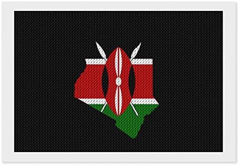 מפת דגל של קניה ערכות ציור יהלומים 5 ד עשה זאת בעצמך תרגיל מלא ריינסטון אמנויות קיר תפאורה למבוגרים 8איקס 12