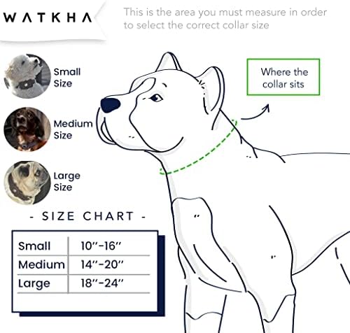 Watkha%100 צווארון כלבי עור עם מחזיק תגי אוויר מאוזן היטב desgined כדי למנוע מחזיק אוויר נופל צווארוני