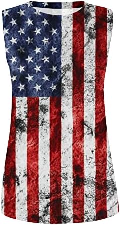 חולצות פטריוטיות לנשים מככבות דגל אמריקאי מפוספס חמניות 4 ביולי גופיות 2023 חגים אימון חולצת קאמי