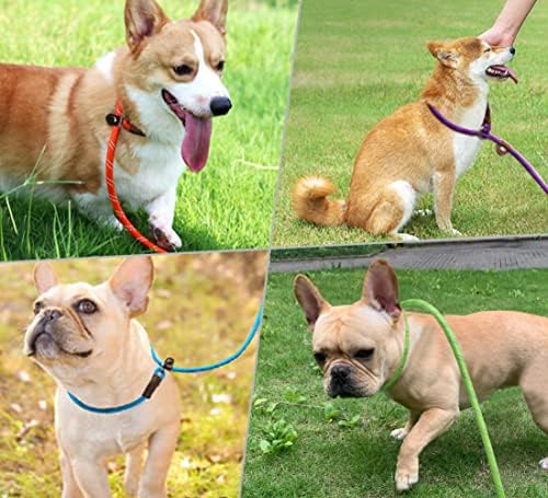 Wyuze 2 PCS 8ft Slip Slip Lead רצועת כלב, הרפלקטיבית ללא מוליך אימונים, 1/3 רצועת החלקה של חבל עמיד לכלבים בינוניים
