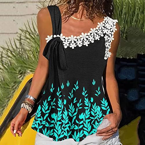 חולצות ZDFER הוואי לנשים הדפס מזדמן תחרה ללא שרוולים גופיות גופיות נשים זורמות חולצות קיץ נוחות