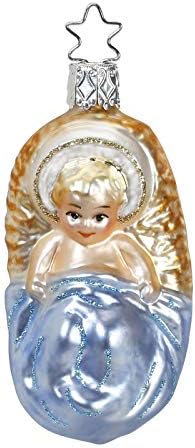 אינגה גלאס תינוק ישו שלנו מושיע 10074 015 איג גרמנית זכוכית מנופחת חג המולד קישוט