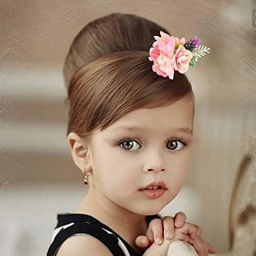 מסרק שיער של פרחי Lariau לבנות סימולציה חמודה סיכת שיער פרחונית לילדים להלבש אביזרי שיער לביצועי במה