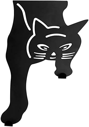 Dbylxmn קולב קולב שחור קולב שחור דלת שחור בצורת חתול שחור -הוכחה יצירת