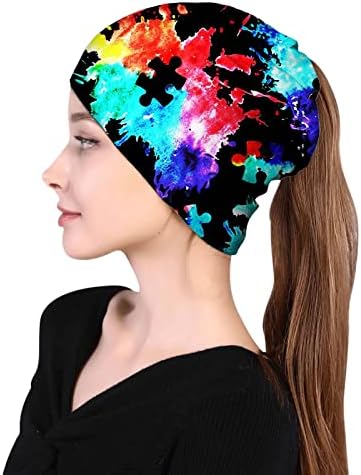 צבעים מליטולי סרטן בארה 'ב לנשים, צוואר גייטר כיסוי ראש בארה' ב רך רפוי כפת הכימותרפיה כובע פנים בנדנות