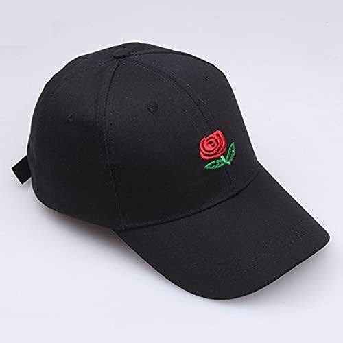 גברים נשים רוז כובע כותנה רקום כובע אבא פרחוני מתכוונן כובע כובע בייסבול לא מופרך.