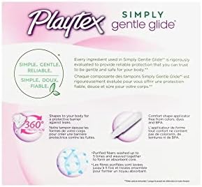 PlayTex Glide Glide 360 ​​טמפונים פלסטיים, לא מרוכזים, ספיגה רגילה, 40 ספירה