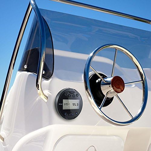 סטריאו ימי אטום למים עגול - 4x28 W סירה מימית במערכת מקלט רדיו מד מקף עם Bluetooth, AM FM, LCD דיגיטלי,
