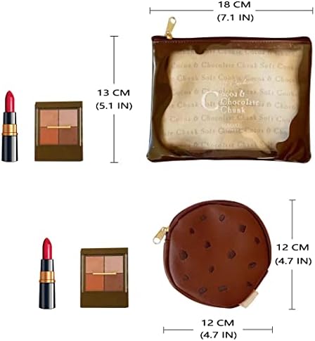 יצירתי שוקולד קוקי קוסמטי נסיעות שקיות עבור ארנק, פאוץ תיק מוצרי טואלטיקה תיק עבור איפור עם רוכסן-סט של