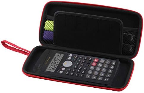 מחשבון גרפיקה של Navitech Red Case/Cover Case עם כיס אחסון תואם ל- Casio FX-9750GII-S-UH