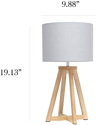 עיצובים פשוטים LT1069-וואו משולש משולש משולש מנורת שולחן עץ לבן עם צל לבנים בצל לבנים