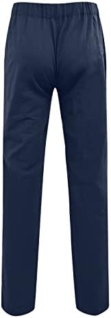 מכנסי פשתן כותנה של Meymia Mens Cottweight קלה משקל אמצע עלייה מותניים רזים מכנסיים בצבע אחיד מכנסי טרנינג
