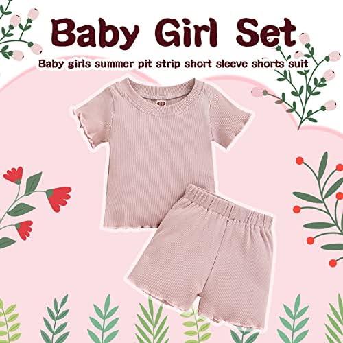 בגדי תינוקות של דימויבה 6-12 חודש פעוטות ילדה תלבושות קיץ בגדים סט פרוע שרוולים קצרים