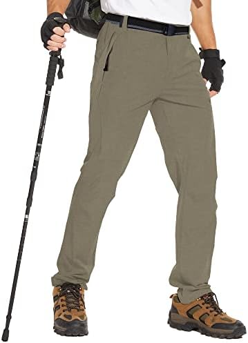 מכנסי טיול קלים מהיר של נוקוב, מכנסי טיול קלים, מכנסיים אטומים למים עם חגורה לדיג עבודות קמפינג הרים