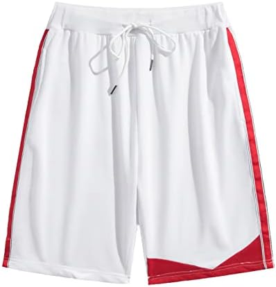 מכנסי כדורסל של Wenkomg1 Mens, חסימת צבע יבש מהירה גזעים קלים משקל קלים משקל אלסטיים המותניים המותניים