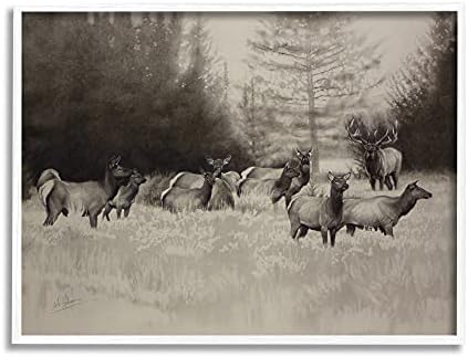 קבוצת תעשיות סטופל של יערות נוף אחו יער וינטג 'יקר, שתוכנן על ידי קול ג' ונסון אמנות קיר ממוסגרת לבנה, 16 על 20,